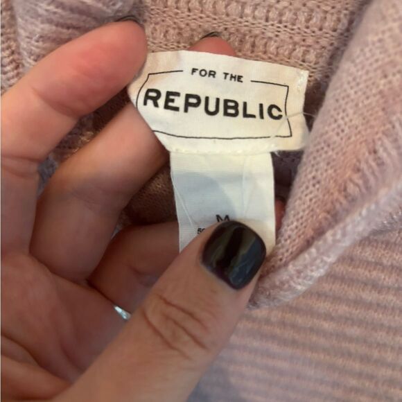 For The Republic Women's Light Pink Cowl Neck Sweater - Picture 5 of 5